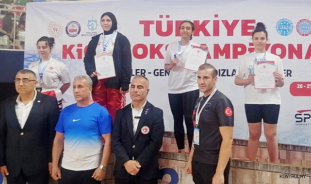 Karatay Belediyespor’lu kick boksçular Kocaeli’den altın madalyayla döndü