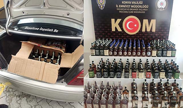 KOM 200 şişe kaçak içki ele geçirdi