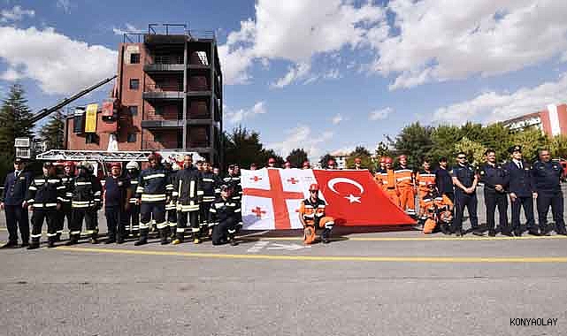 Konya İtfaiyesi’nden Uluslararası İtfaiye Eğitim Tatbikatı