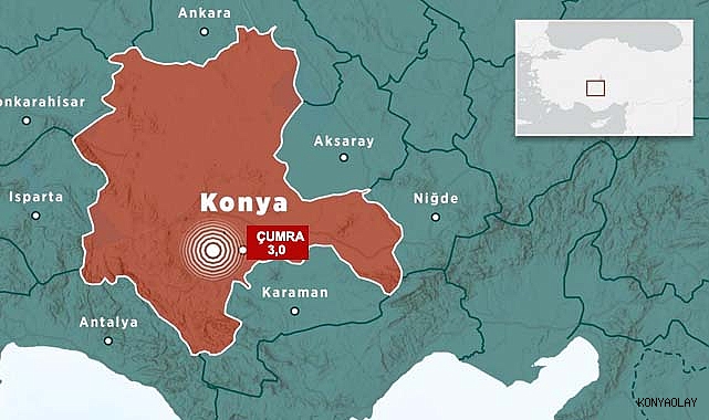 Konya'da 3,0 büyüklüğünde deprem