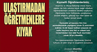 24-30 kasım haftasında hızlı tren ve ana hatlarda