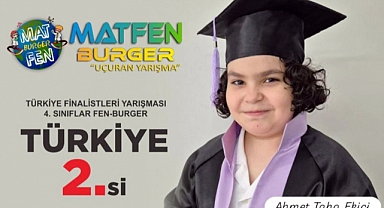 Ahmet Taha Ekici Türk Mat-Fen-Burger yarışmalarında Türkiye 2'incisi oldu