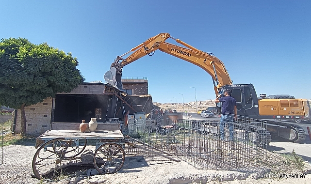 Kapadokya'da kaçak yapılara yıkım