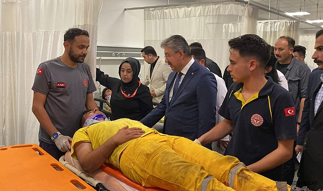 Orman yangınına giden arazöz uçuruma yuvarlandı