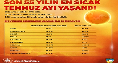 Son 55 yılın en sıcak temmuz ayı