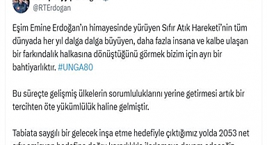 Cumhurbaşkanı Erdoğan’dan ‘Sıfır Atık’ paylaşımı