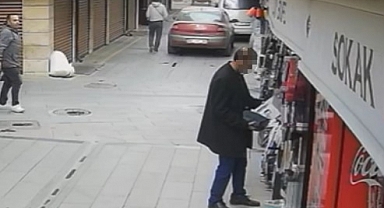 Dükkanın önündeki fanlı ısıtıcıyı alıp gitti