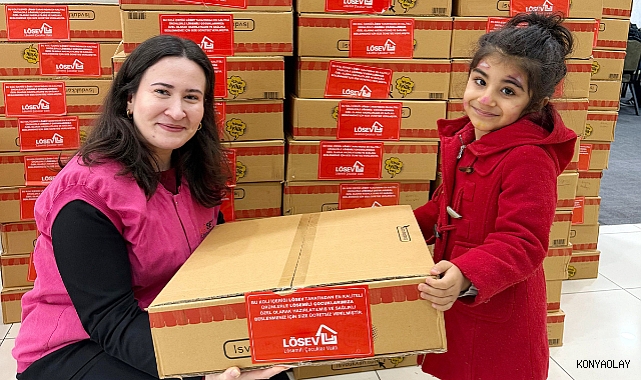 LÖSEV'in mutlu et paketleri Konyalı ailelere ulaştırıldı