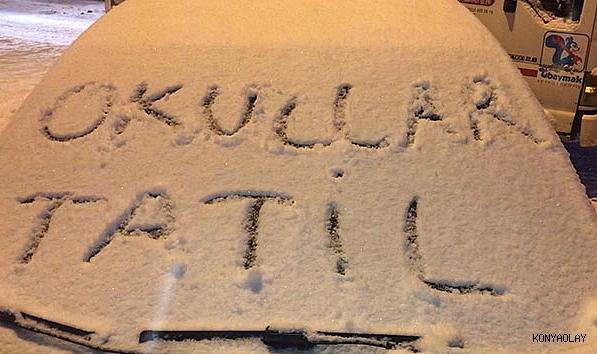 Konya'da okullar 1 gün tatil edildi