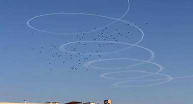 Suriye sınırı semalarında ilginç görüntü