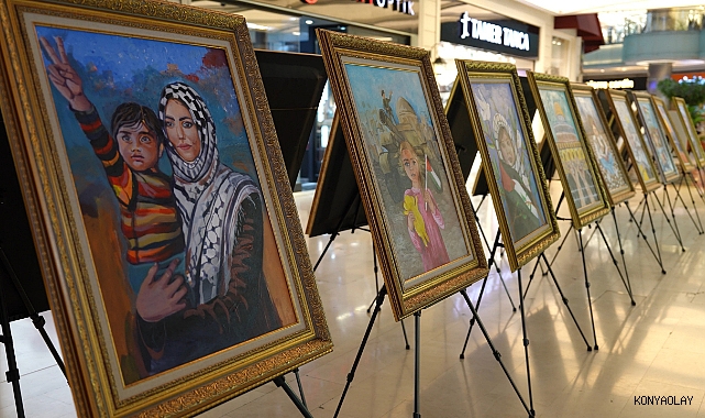 Konya Büyükşehir, Konya'daki Gazzeli çocukların resimlerinden sergi açtı