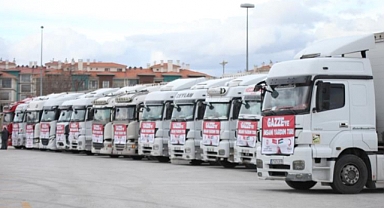 Konya'dan Gazze'ye 15 tır yardım yola çıktı