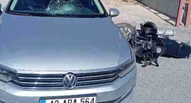 Otomobille motosiklet çarpıştı: 1 yaralı