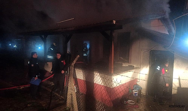 Konya'da bağ evi yangını: Ev kül oldu