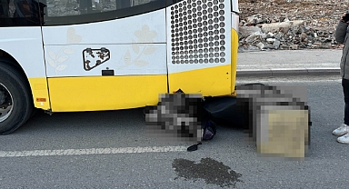 Motosikletli kurye belediye otobüsüne çarptı: 1 yaralı