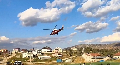 Kazada yaralanan vatandaşın imdadına hava ambulansı yetişti
