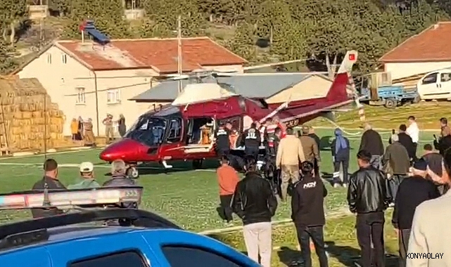 Kazada yaralanan vatandaşın imdadına hava ambulansı yetişti