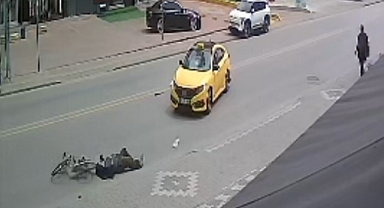 Taksi bisikletle çarpıştı: 1 yaralı