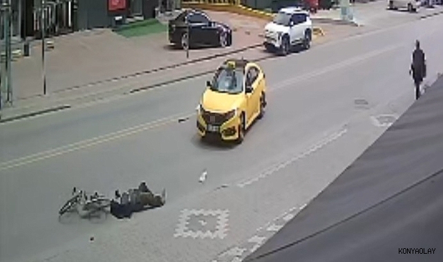 Taksi bisikletle çarpıştı: 1 yaralı