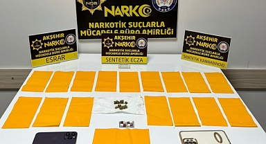 Akşehir polisi 14 bin kullanımlık bonzai ele geçirdi