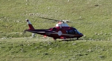 Kaza geçiren motosiklet sürücüsüne hava ambulansı   