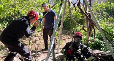 Kuyuya düşen yavru kediyi itfaiye ekipleri kurtardı