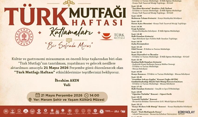 Türk mutfağı şöleni Konya'da başlıyor
