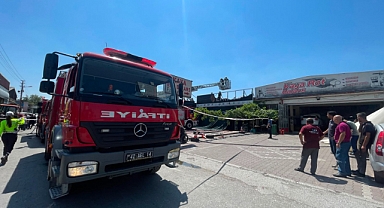 iş yerinde çıkan yangın paniğe neden oldu