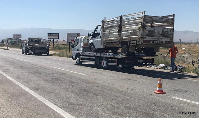 Konya'da kamyonetler çarpıştı! Yaralılar var