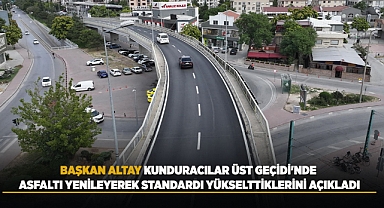 Kunduracılar Üst Geçidi'nde Asfaltı Yenilemesi yapıldı