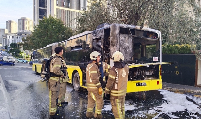 Otobüs alev alev yandı