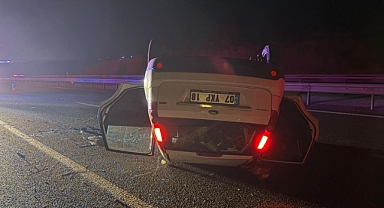 Takla atan otomobilin sürücüsünün alkollü olduğu hastanede ortaya çıktı